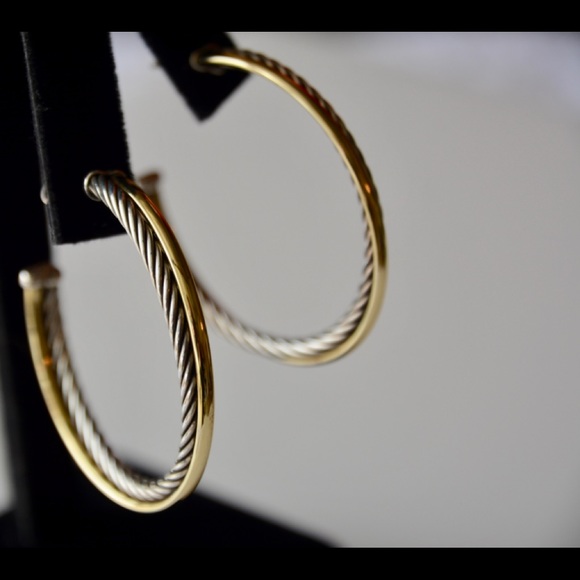 David Yurman Jewelry - STUNNING YURMAN LARGE HOOPS